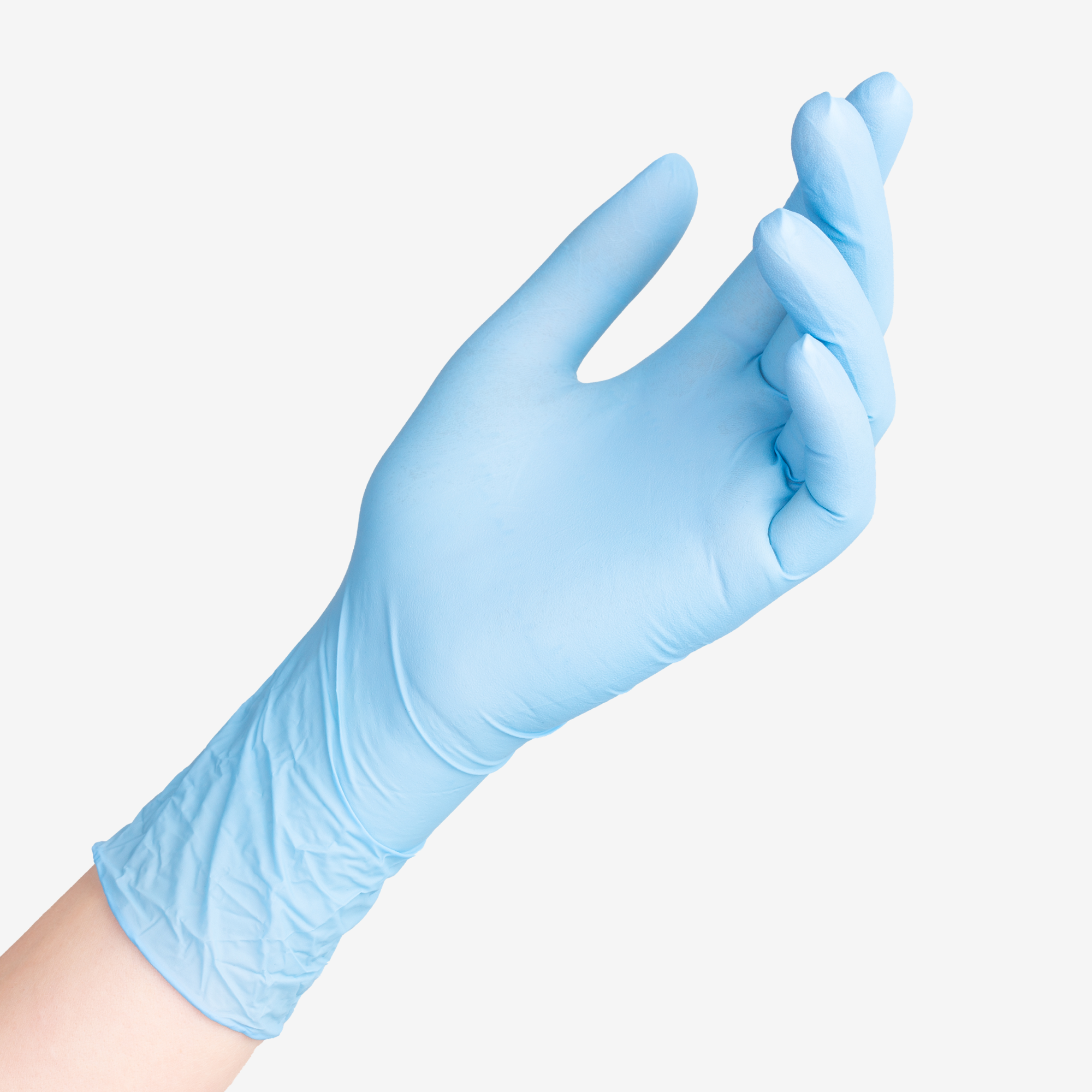 Нитриловые перчатки "Safe&Care" голубые, 3,5 гр, размер L, 200 шт. в упак.