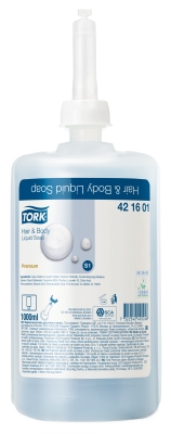 Мыло-гель Tork Premium для тела и волос, 1л, 6шт/кор