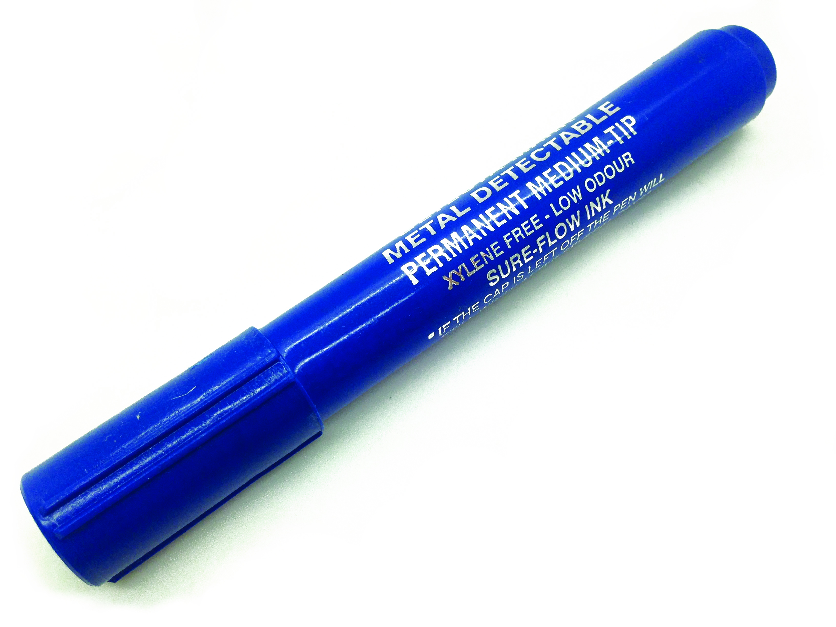 Маркер металлодетектируемый BST перманентный с колпачком, синий корпус, синие чернила BT