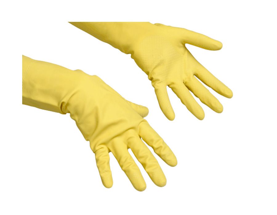 Перчатки латексные Vileda Контракт, размер XL, желтые
