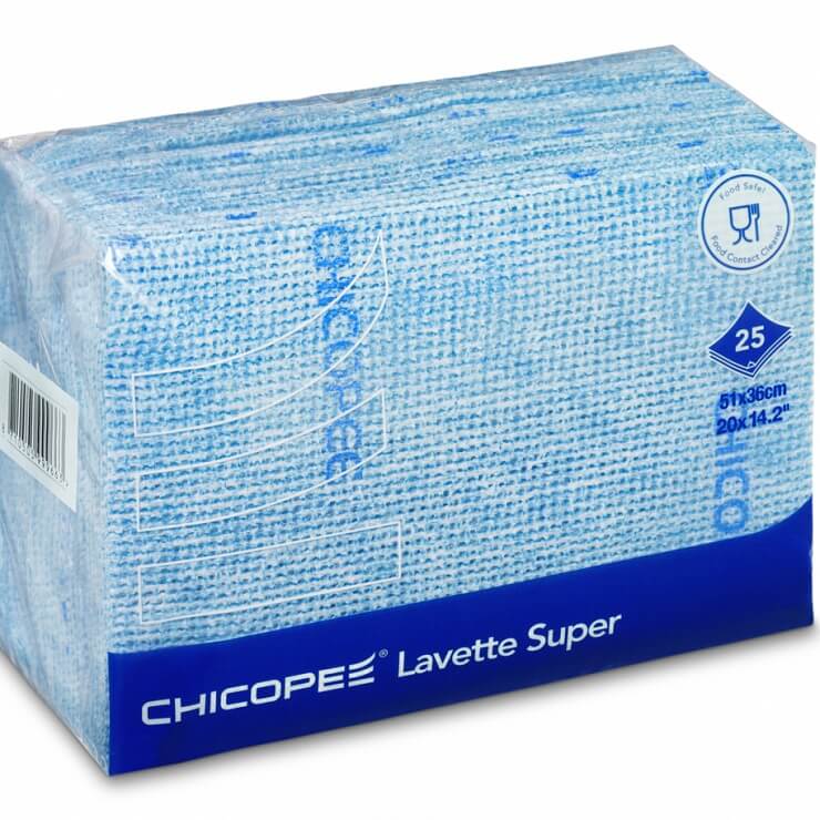 Салфетка Chicopee LAVETTE SUPER MEDIUM WIPE для стола 340х370 мм, синяя, 25 шт/упак