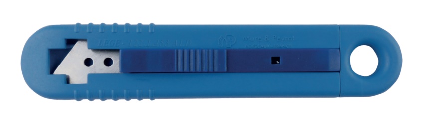 Нож безопасный металлодектируемый M&P LEGE ALD с автоматически убирающимся лезвием, синий
