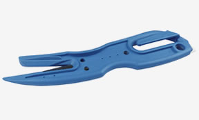 Нож безопасный металлодетектируемый M&P CENON ALD одноразовый с металическим наконечником, синий